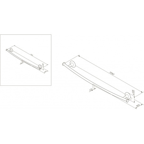 Держатель для полотенец AM.PM Like A80346400 хром - фото 6