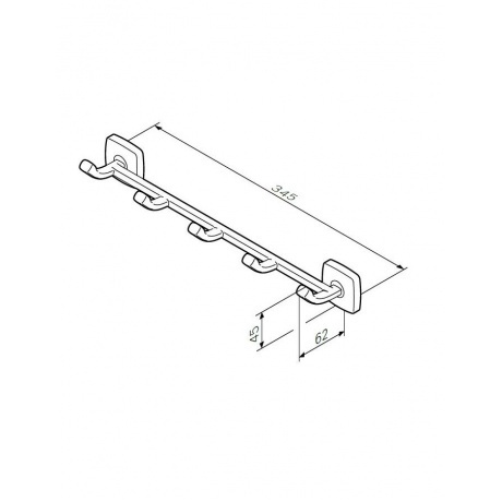 Планка с крючками AM.PM Gem A9035900 хром - фото 6