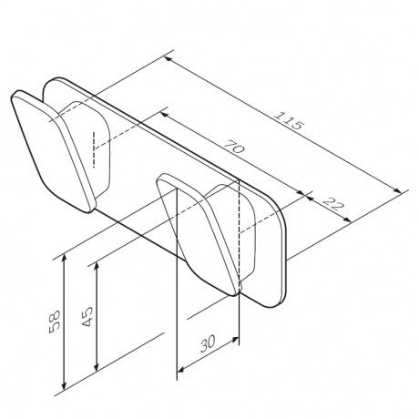 Двойной крючок AM.PM Inspire 2.0 A50A35600 хром - фото 3