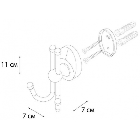 Крючок FIXSEN Europa двойной FX-21805B - фото 2