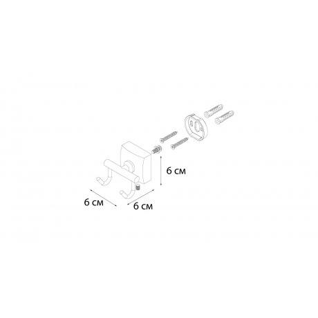 Крючок FIXSEN Kvadro двойной FX-61305B - фото 3