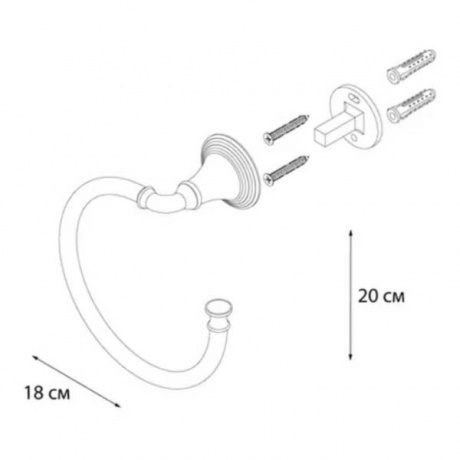 Полотенцедержатель FIXSEN Luksor полукольцо (FX-71611B) - фото 4