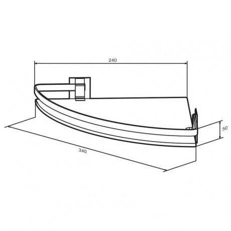 Полка угловая стеклянная AM.PM Sense L A7456100 серебристый - фото 6