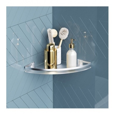 Полка угловая стеклянная AM.PM Sense L A7456100 серебристый - фото 9