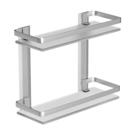 Полка двухуровневая стеклянная AM.PM Sense L A7455200 серебристый - фото 2