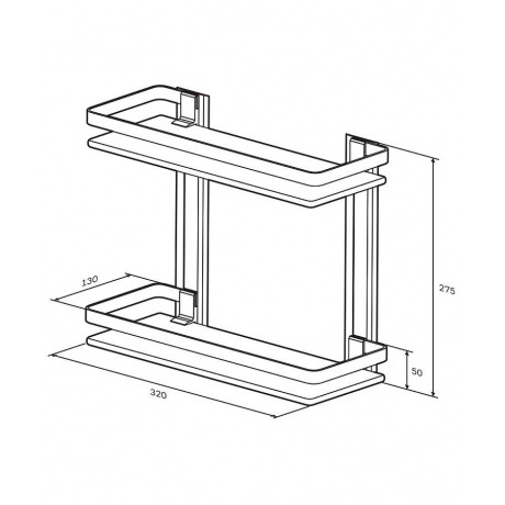 Полка двухуровневая стеклянная AM.PM Sense L A7455200 серебристый - фото 6