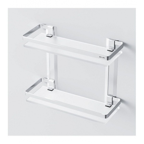 Полка двухуровневая стеклянная AM.PM Sense L A7455200 серебристый - фото 7