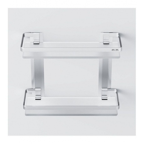 Полка двухуровневая стеклянная AM.PM Sense L A7455200 серебристый - фото 8