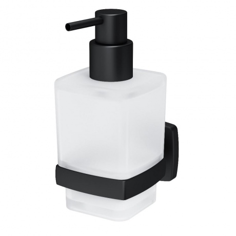 Стеклянный диспенсер для жидкого мыла с настенным держателем AM.PM Gem A9036922, цвет: черный - фото 1