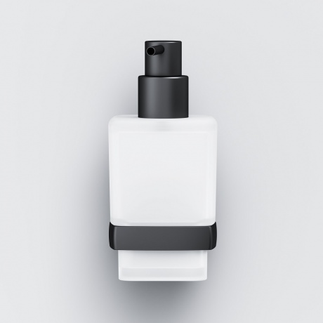 Стеклянный диспенсер для жидкого мыла с настенным держателем AM.PM Gem A9036922, цвет: черный - фото 2