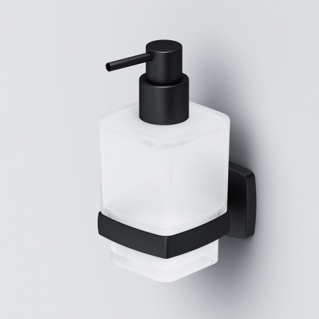 Стеклянный диспенсер для жидкого мыла с настенным держателем AM.PM Gem A9036922, цвет: черный - фото 3