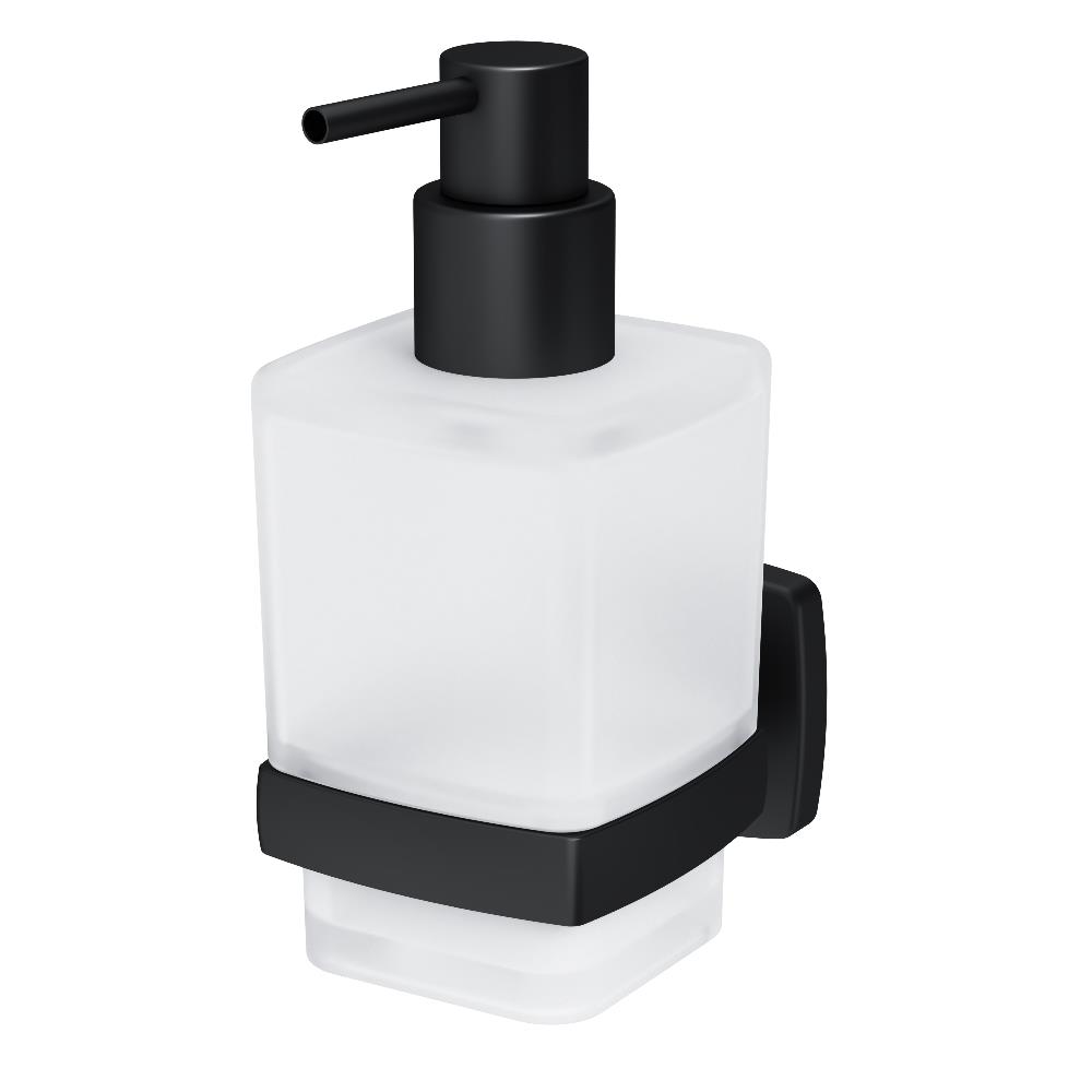 цена Стеклянный диспенсер для жидкого мыла с настенным держателем AM.PM Gem A9036922, цвет: черный