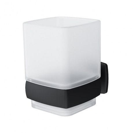 

Стеклянный стакан с настенным держателем AM.PM Gem A9034322 черный