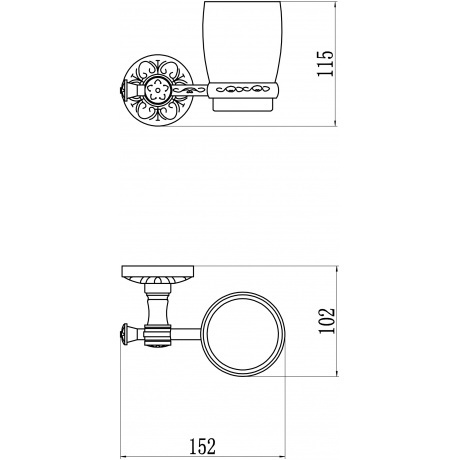 Стакан керамический с настенным держателем Savol 58а (S-005858A) - фото 2