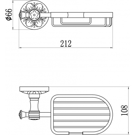 Мыльница решетка настенная Savol 58а (S-005832A) - фото 2