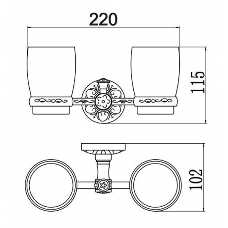 Держатель для двух стаканов Savol 58а (S-005868A) - фото 2