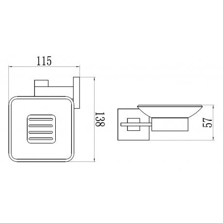 Мыльница стеклянная с настенным держателем Savol 65h (S-06559H) - фото 2