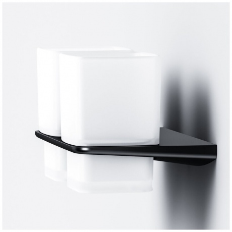Двойной стеклянный стакан с настенным держателем AM.PM Inspire 2.0 A50A343422 черный - фото 4