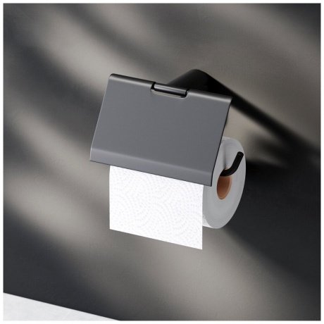 Держатель туалетной бумаги AM.PM X-Joy A84341422 с крышкой, черный - фото 8