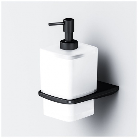 Стеклянный диспенсер для жидкого мыла с настенным держателем AM.PM Inspire 2.0 A50A36922 черный - фото 3
