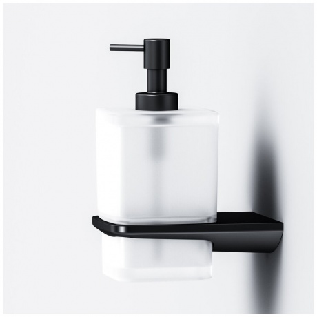 Стеклянный диспенсер для жидкого мыла с настенным держателем AM.PM Inspire 2.0 A50A36922 черный - фото 4