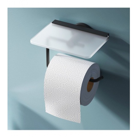 Держатель для туалетной бумаги с полкой AM.PM X-Joy A85A341522 черный - фото 7