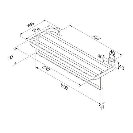 Полка для полотенец AM.PM Func A8F37700 хром - фото 6