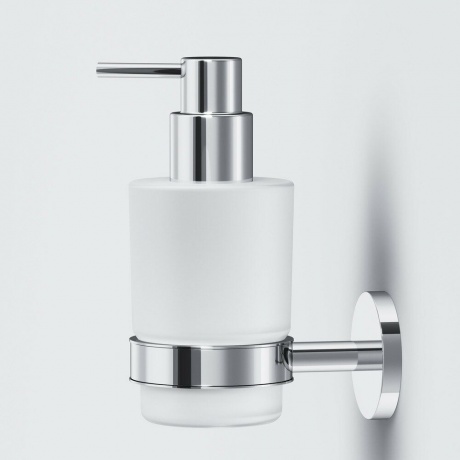Стеклянный диспенсер для жидкого мыла с настенным держателем AM.PM X-Joy A85A36900 - фото 4