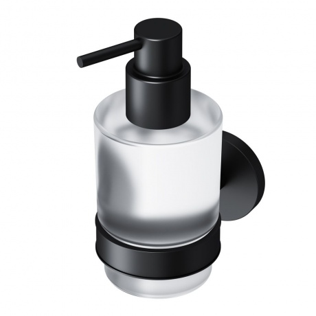 Стеклянный диспенсер для жидкого мыла с настенным держателем AM.PM X-Joy A85A36922 черный - фото 1
