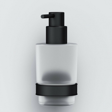 Стеклянный диспенсер для жидкого мыла с настенным держателем AM.PM X-Joy A85A36922 черный - фото 3