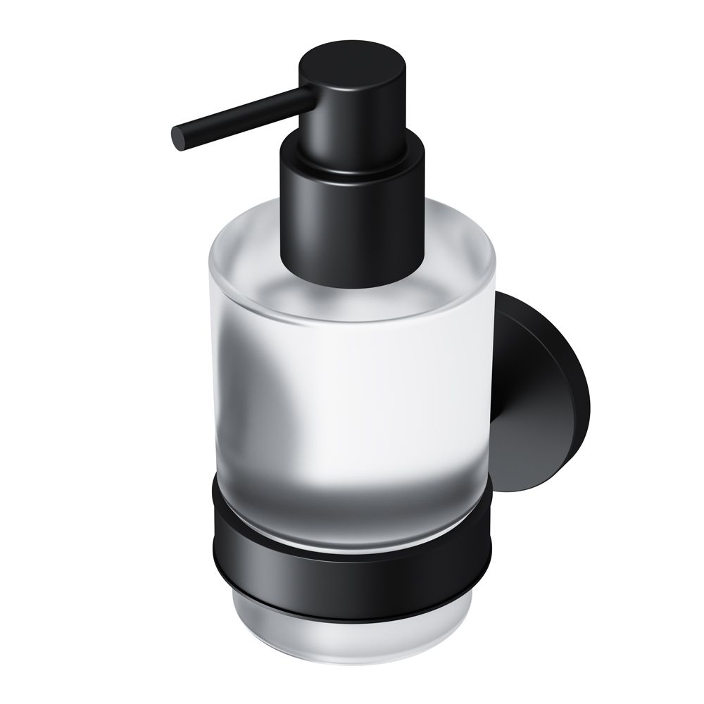 Стеклянный диспенсер для жидкого мыла с настенным держателем AM.PM X-Joy A85A36922 черный
