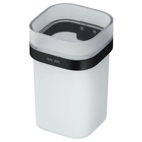 Стеклянный стакан с настенным держателем AM.PM Func A8F34322 чер...