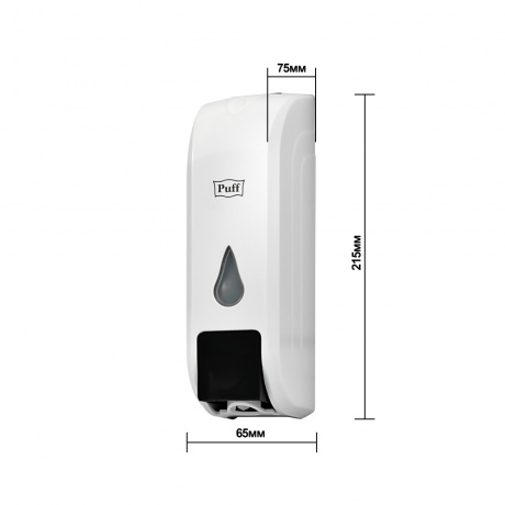 Дозатор для жидкого мыла пластиковый puff-8104, белый с черной кнопкой, 350 мл, 22х8х9 см 1402.093 - фото 8
