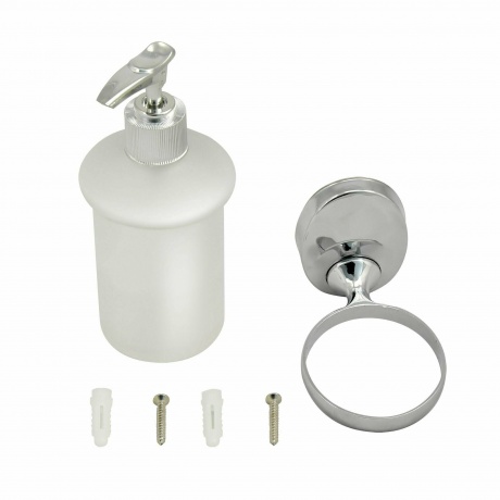 Дозатор для жидкого мыла стеклянный  Solinne, 16191, хром, стекло-сатин, Коллекция Modern 2516.131 - фото 5