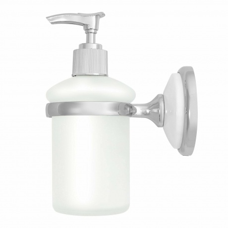 Дозатор для жидкого мыла стеклянный  Solinne, B-51106, хром, стекло-сатин, Коллекция Blanco 2516.133 - фото 2
