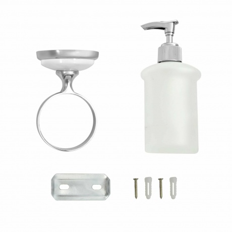 Дозатор для жидкого мыла стеклянный  Solinne, B-51106, хром, стекло-сатин, Коллекция Blanco 2516.133 - фото 5