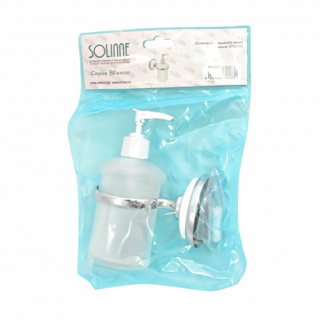 Дозатор для жидкого мыла стеклянный  Solinne, B-51106, хром, стекло-сатин, Коллекция Blanco 2516.133 - фото 8