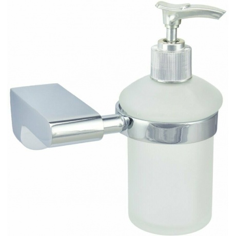 Дозатор для жидкого мыла стеклянный  Solinne, B-82706, хром, стекло-сатин, Коллекция Mirror 2516.132 - фото 1