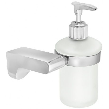 Дозатор для жидкого мыла стеклянный  Solinne, B-82706, хром, стекло-сатин, Коллекция Mirror 2516.132 - фото 2