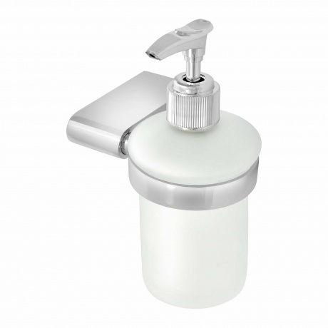 Дозатор для жидкого мыла стеклянный  Solinne, B-82706, хром, стекло-сатин, Коллекция Mirror 2516.132 - фото 5