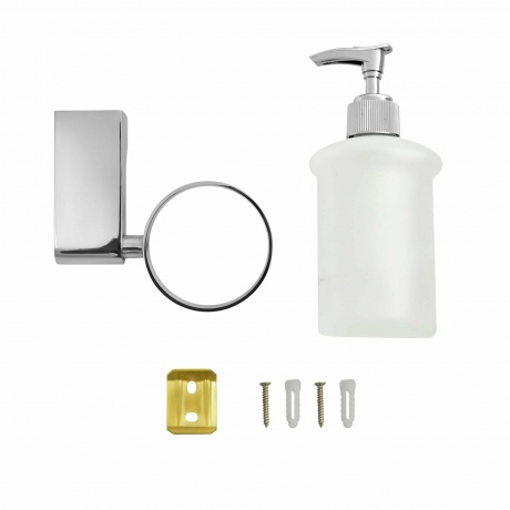 Дозатор для жидкого мыла стеклянный  Solinne, B-82706, хром, стекло-сатин, Коллекция Mirror 2516.132 - фото 6