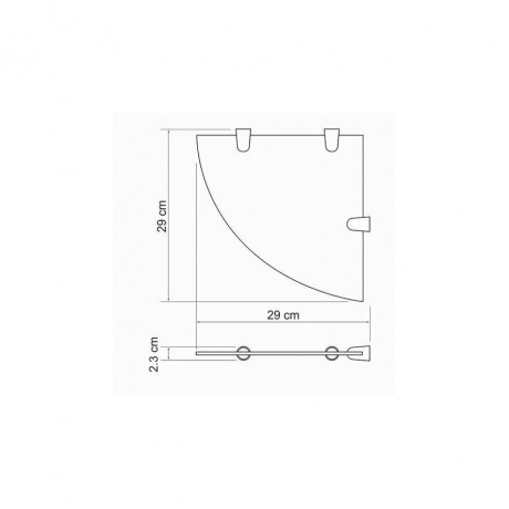 K-533BLACK Полка стеклянная угловая - фото 2