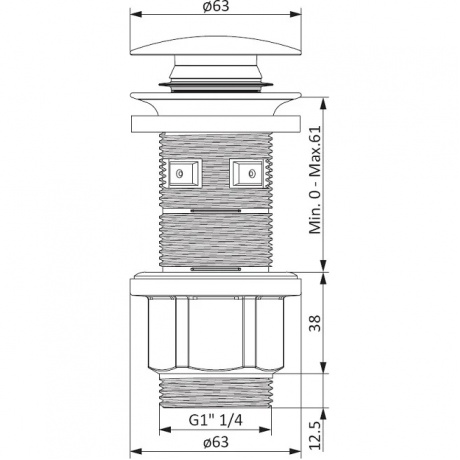 Универсальный донный клапан Option 210600200 белый - фото 2