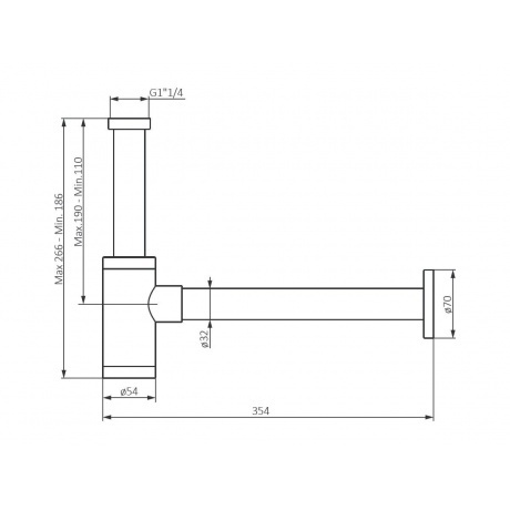 210800300 Option, cифон для раковины, чёрный матовый - фото 3
