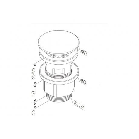 Донный клапан нажимной AM.PM F0700P33 белый - фото 4