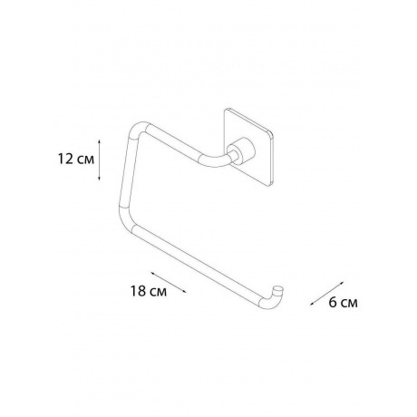 Полотенцедержатель FIXSEN Square полукольцо (FX-93111) - фото 3