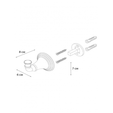 Крючок FIXSEN Luksor одинарный (FX-71605B) - фото 4