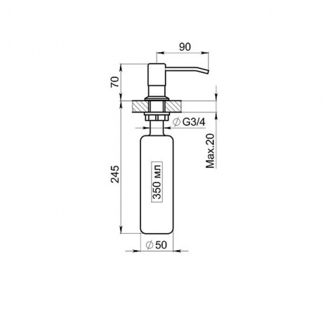 Дозатор для кухонной мойки GRANULA (1403, АРКТИК (БЕЛЫЙ)) - фото 2