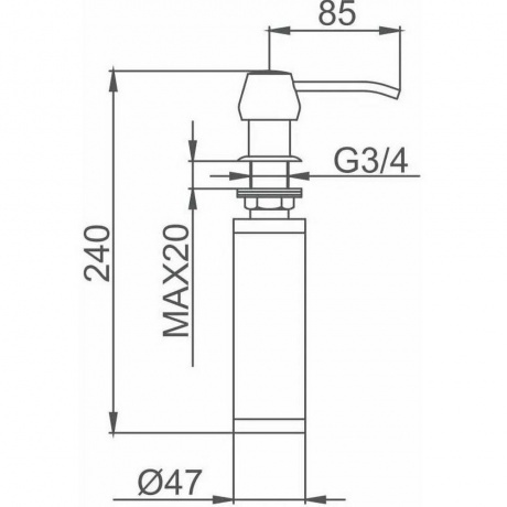 Дозатор для кухонной мойки GRANULA (1403, НЕРЖ) - фото 2