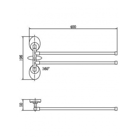 Полотенцедержатель FASHUN реечный поворотный хром (A1612) - фото 2